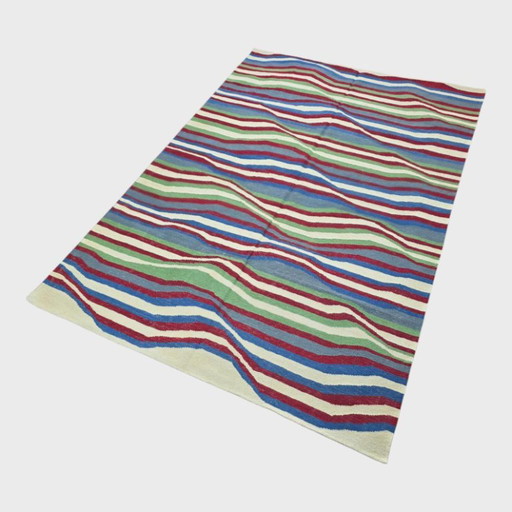 Bridget Riley Cataract 3 Handgeweven wollen wandtapijt | Op Art | Wol op katoen | 96,4 × 68,9 inch (photo 2 of 9)
