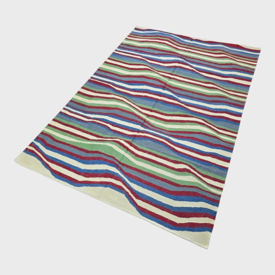 Bridget Riley Cataract 3 Handwoven Wool Tapestry | Op Art | Wool on Cotton | 96.4 × 68.9 in – Rugs & carpets (photo 2 of 9)