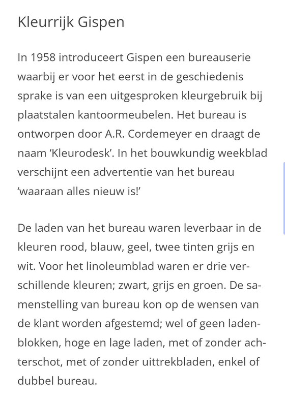 Image 1 of Steel Gispen table model Kleurodesk 7800