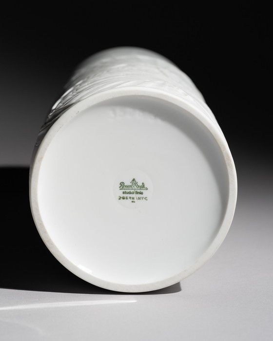 Image 1 of XL Rare Rosenthal Studio-Linie Vase OP ART Martin Freyer Bisque Porcelain H33cm