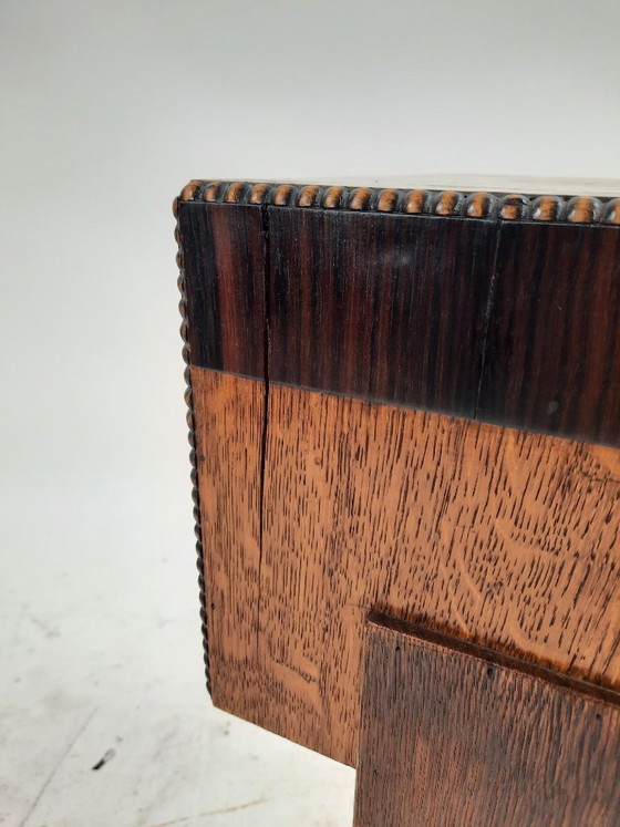 Image 1 of Vintage Art Deco houten side table bijzettafel