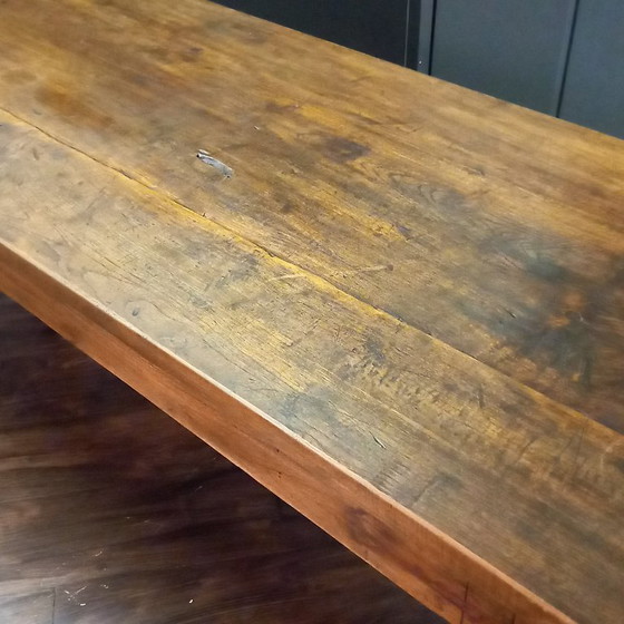 Dining table, Side table Antique French farmhouse table made of fruitwood (photo 8 of 16)