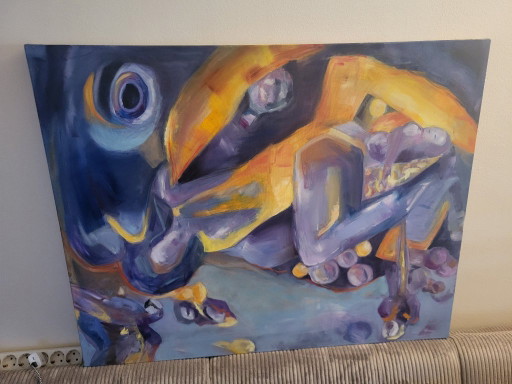 Purple Fantasy – schilderijen tekeningen, Wood, Canvas