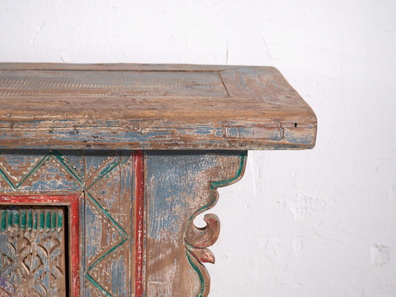 Antique carved and polychrome low sideboard in fir wood – China, circa 1930 – Iron (photo 40 of 40)