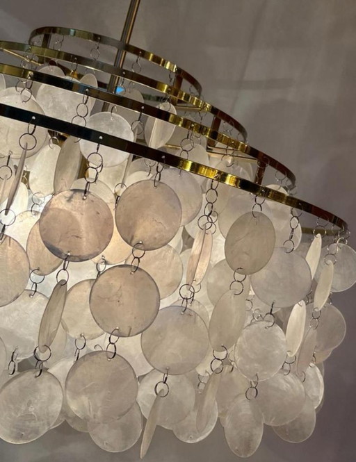 Suspension Capiz, lustre, lampe en nacre XL