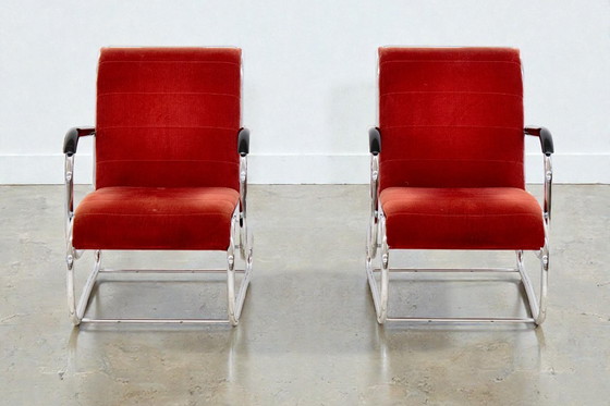 Image 1 of Coppia di poltrone n. 55 di Paul Schuitema, originali olandesi