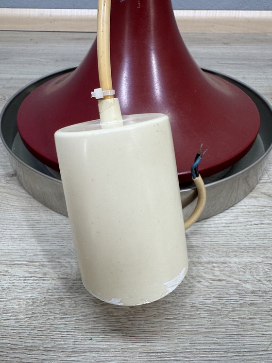 Image 1 of Red metal pendant lamp 1960s