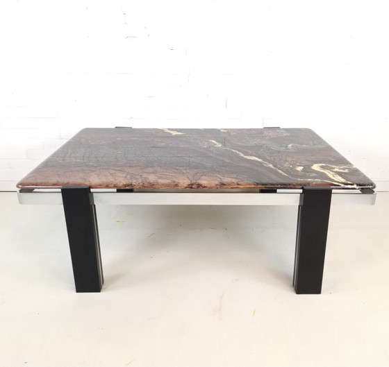 Vintage Salontafel Cipollino Marmer Brutalist Jaren 70 – Marble (photo 3 of 8)