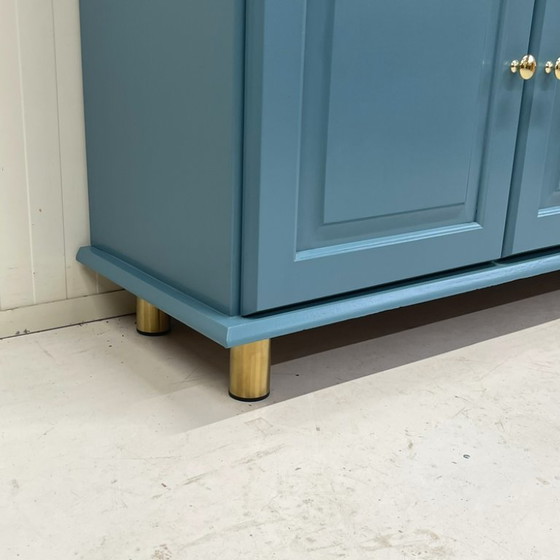 Image 1 of Aparador de madera azul Restyle Sloe Blue Farrow & Ball armario de almacenamiento