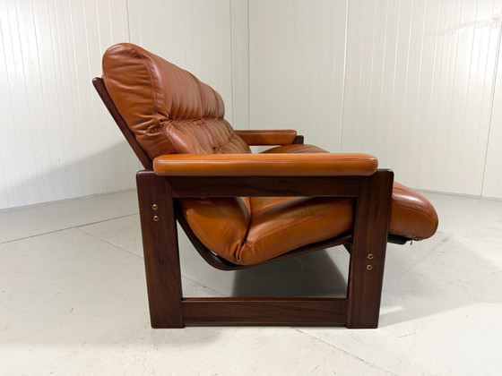 Image 1 of Coja Culemborg rosewood and leather three-seater sofa 1970s