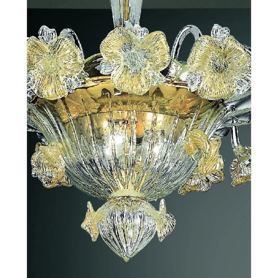 Image 1 of Venetian Floreal Gold Murano Glass Flush Mount
