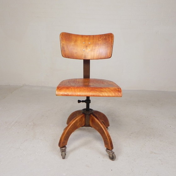 Sedia da ufficio Bauhaus, sedia da studio KRENZER, anni '30 – Sedie girevoli, Ghisa, Legno (photo 4 of 28)