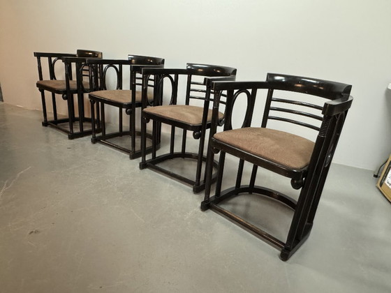 Image 1 of Mid-Century Set of 4 Fledermaus Bauhaus Design Armchairs attributed to Josef Hoffmann for Thonet, Austria 1920s
