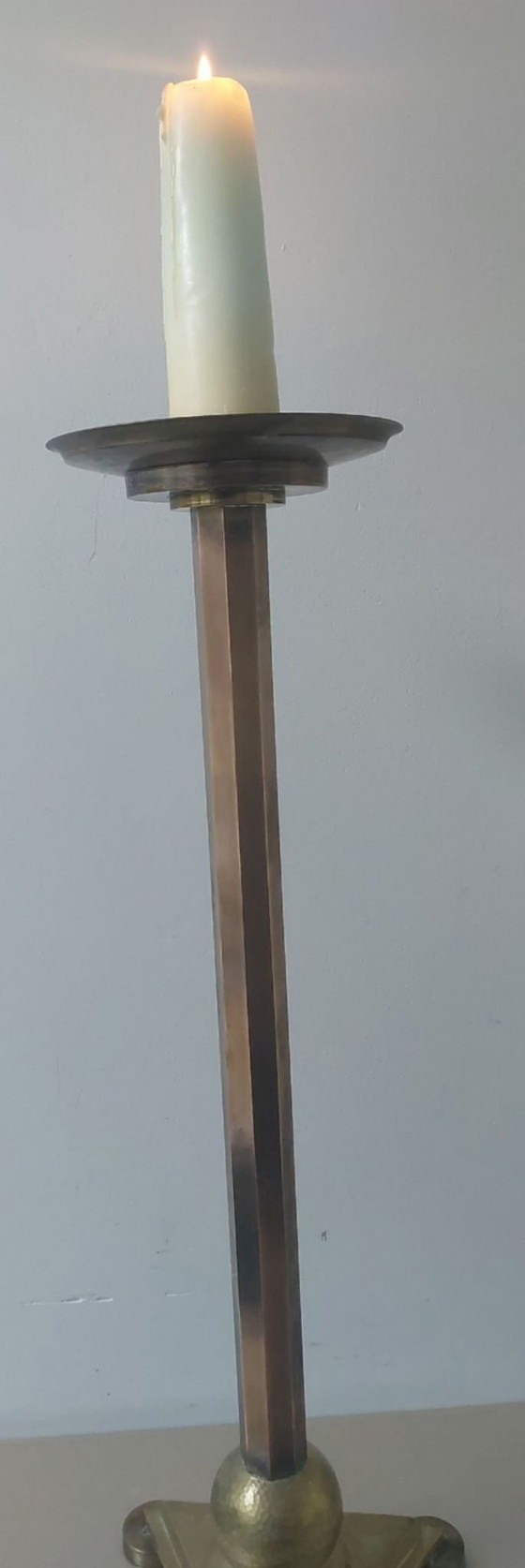 Candle holder 2900/1920 92 cm high 5.6 kg, Brass, Copper, Brown (photo 4 of 10)