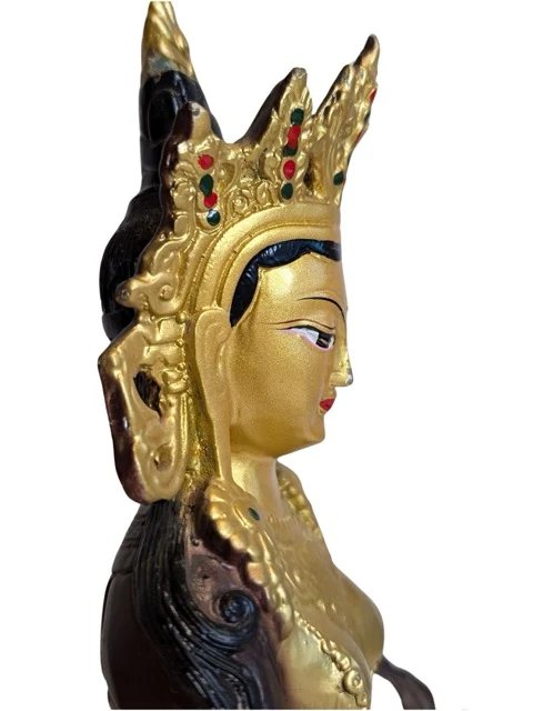 Tara Statue – Vergoldete Bronzefarbene Moderne Dekorative Bildhauerei (photo 12 of 13)