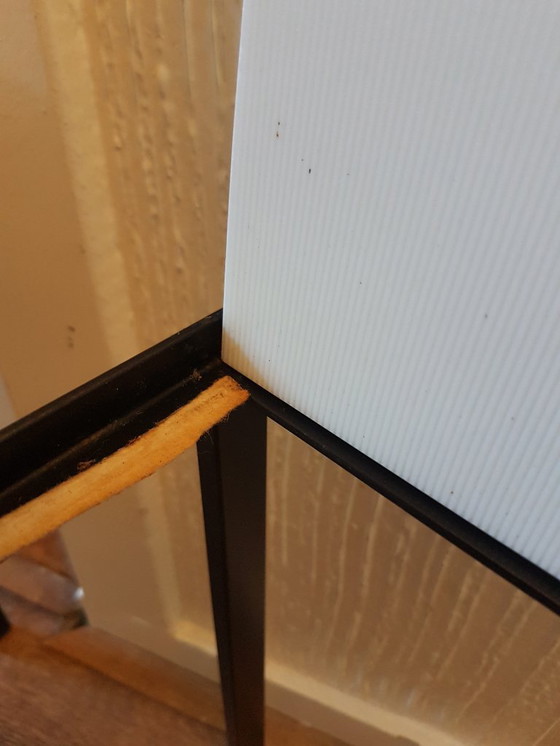 Image 1 of Set of 3 Artimeta nesting tables real Opaline glass on steel