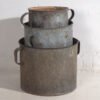 Seaux métalliques anciens (c.1920). Lot de trois pièces #2 – Cache pots, Metal, Rustic (photo 8 of 9)