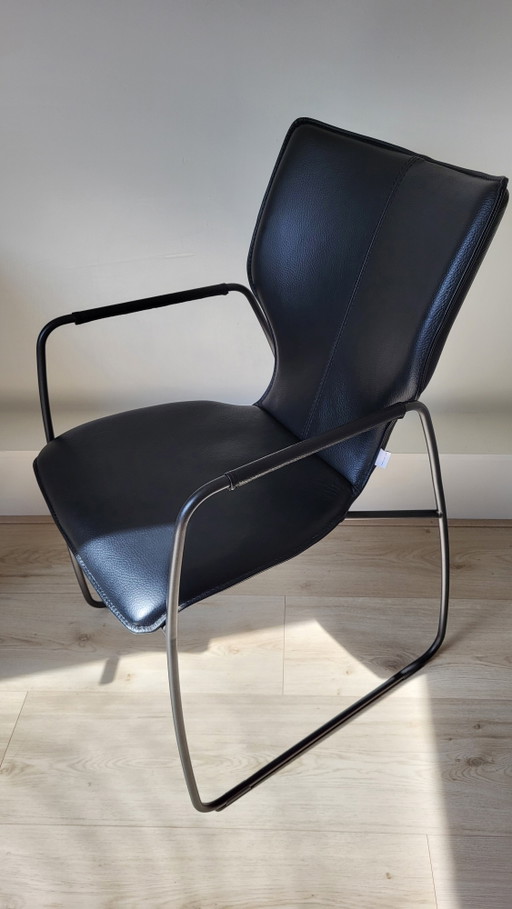 Set of 4 Bert Plantagie dining chairs black leather