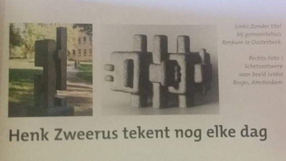 Image 1 of Henk Zweerus – Statuette – Statue aus gegossenem Beton mit weißer Gesso-Grundierung