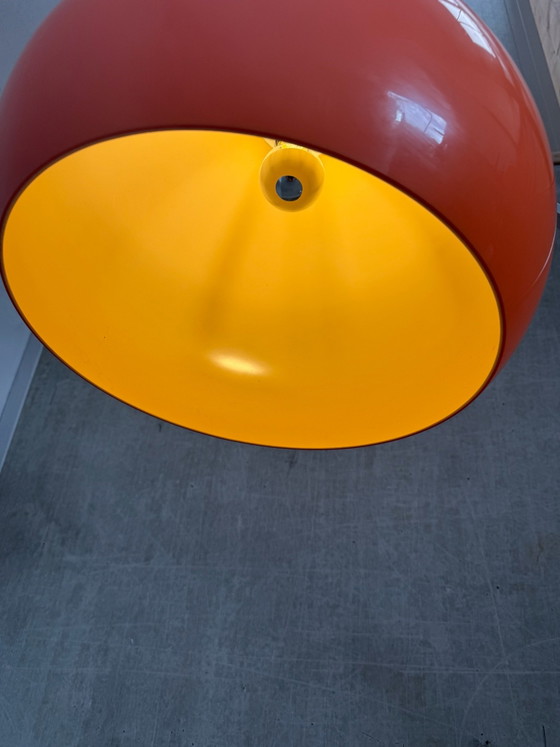 Orange arched floor lamp by Gioffredo Reggiani 1970s, Floor lights, Chrome, Polyester (photo 4 of 8)