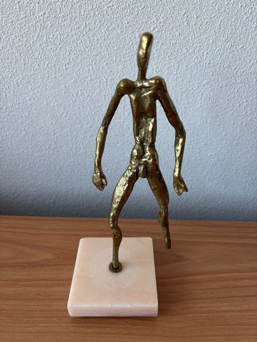 Statua moderna e slanciata in bronzo raffigurante un uomo nudo, alta 23,5 cm. – beeldhouwkunst, Bronze (photo 2 of 5)