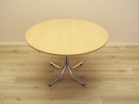 Tavolo da pranzo rotondo italiano con piano in laminato su base cromata, anni '80 – Tavoli da pranzo, Metal (photo 9 of 11)