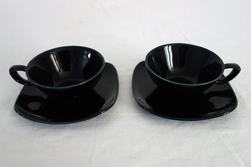 2 tazas con platillos New Time Boch Frères 1955