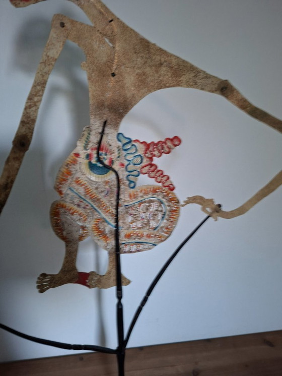 Image 1 of Wajangpop Javanese shadow puppet with stand.