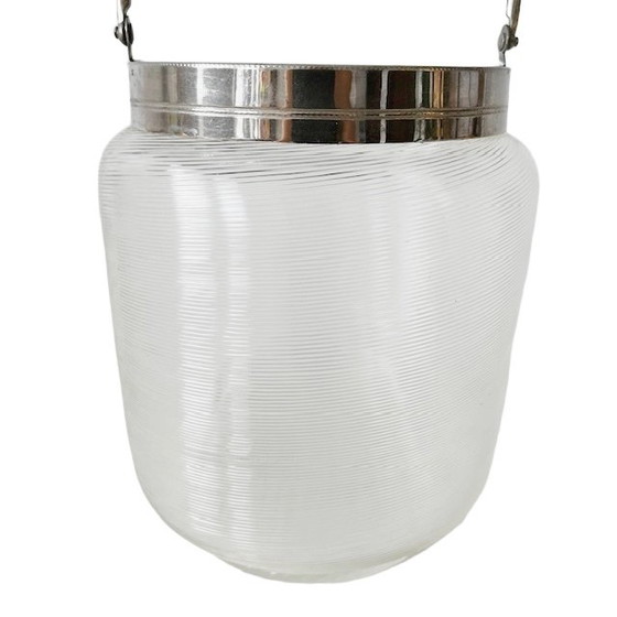 Image 1 of Vintage ice bucket Fries wire glass chrome 1960's