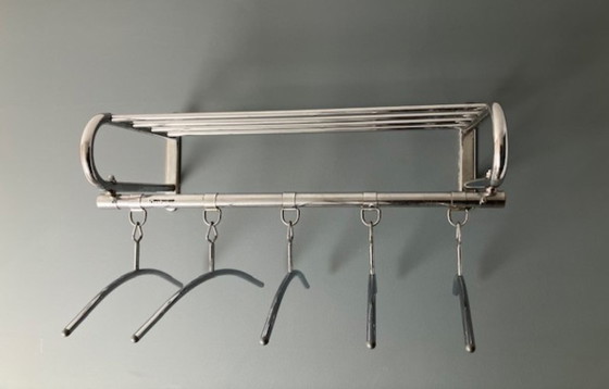 Oostwoud Vintage wall coat rack – Metal, Chrome (photo 5 of 5)
