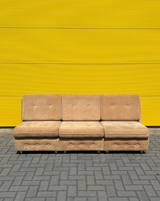 Vintage beige corduroy modular sofa – 70s – Velvet (photo 2 of 18)