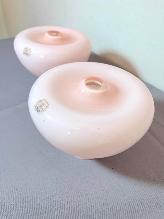 Image 1 of Par de lámparas de noche Venini de cristal de Murano, 1970