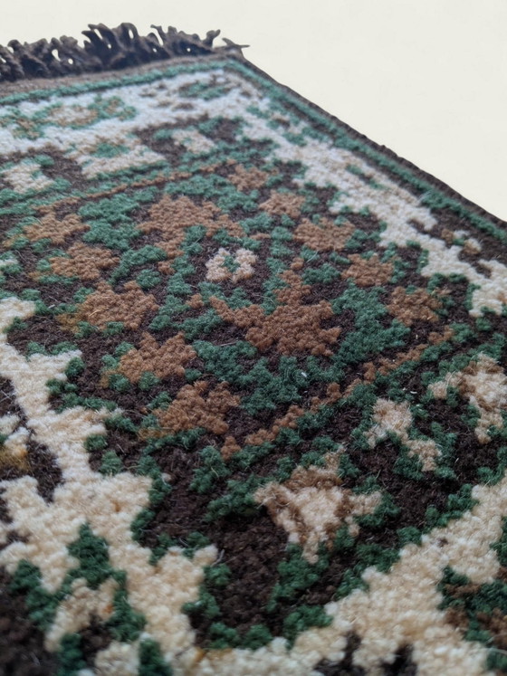 Zeldzame Vintage Tafelloper in Oosterse/Etnische Stijl – 24 x 40 cm – Bruin, beige & groen – Tafelaccessoires (photo 3 of 5)
