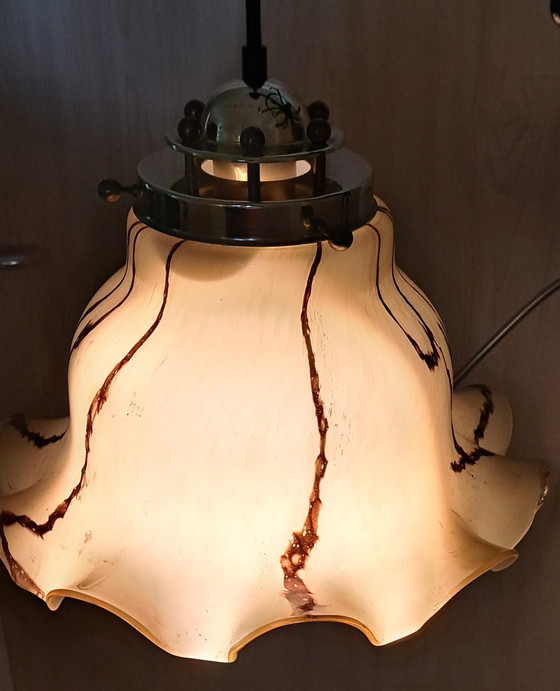 Image 1 of VINTAGE 70' PEILL & PUTZLER LAMPE DE PLAFOND beige marron
