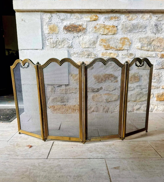 Parascintille in ottone con 4 pannelli – Oggetti decorativi, Brass, Vintage (photo 9 of 9)
