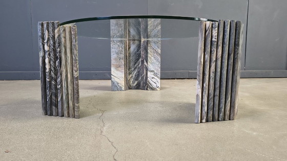 Image 1 of Vintage Italiaanse marmeren salontafel, jaren 70