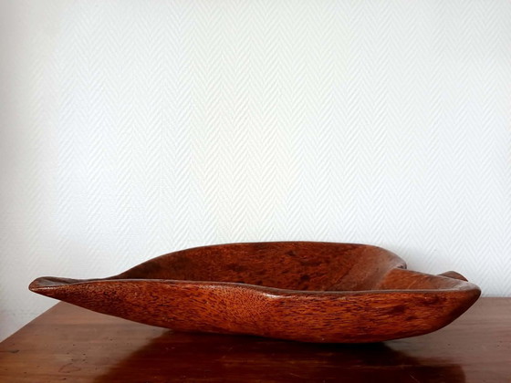 Image 1 of Große, brutalistische Holzschale, 65 cm