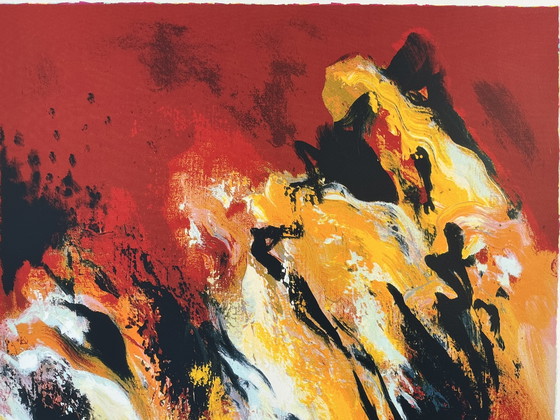 Mattie Schilders - Rochers Jaunes, Comme Nuages Autour D'un Sommet, Sérigraphie – Objets d'art, Glass, Paper (photo 7 of 15)