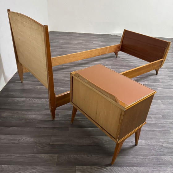 Image 1 of Gio Ponti Attr. Letto Singolo e Comodino Mid-Century Anni 40 Design Modernariato