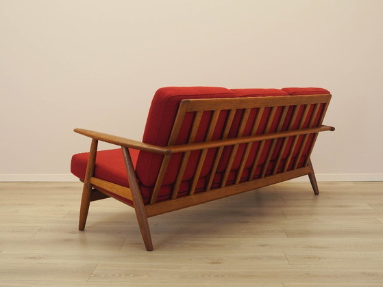 Image 1 of Canapé rouge CIGAR, design danois, années 1960, designer : Hans J. Wegner, fabricant : Getama