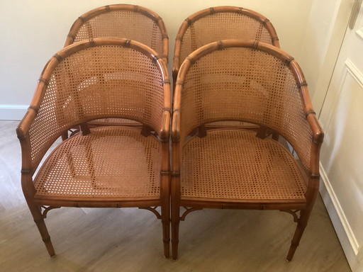 Juego de sillas de cubo de bambú sintético con correas Giorgetti