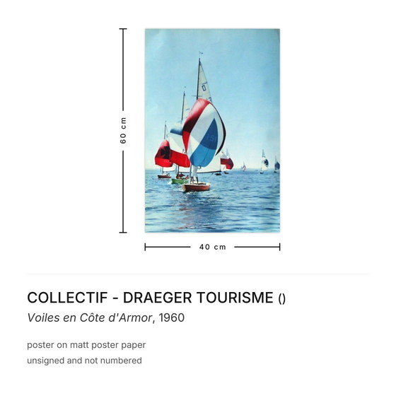 Image 1 of COLECTIVO - DRAEGER TOURISM Velas en Côtes d'Armor cartel 1960