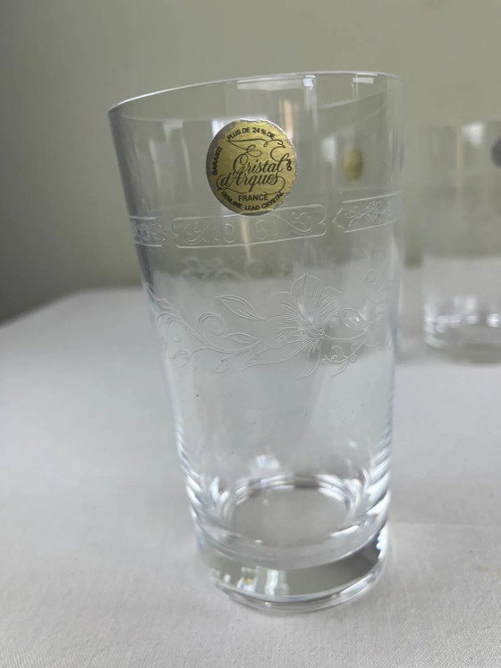 6 gravierte Gläser – Gläser & Karaffe, Crystal, Glass, Bohemian (photo 4 of 8)