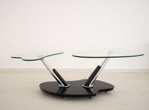 Table basse avec plateaux en verre organique