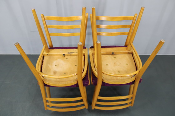 Image 1 of 1960s Set of Four Beech Dining Chairs, Czechoslovakia