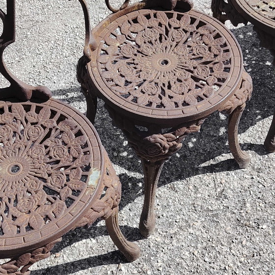 Garten-Set aus Gusseisen mit Stühlen und Tisch – Marmor, Klassiek (photo 16 of 20)