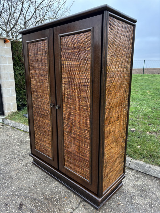 Image 1 of Vintage rotan kledingkast