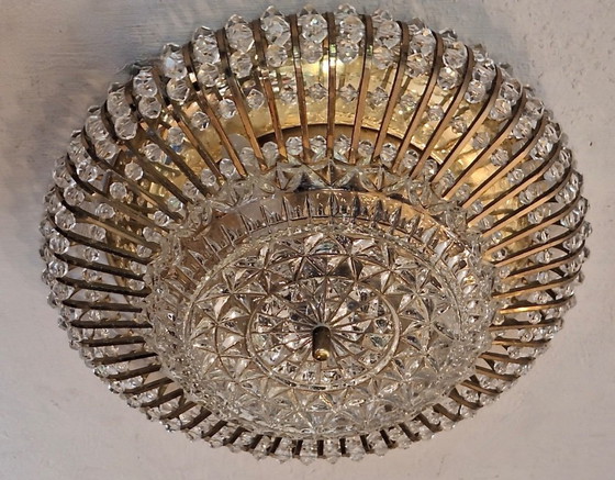 Lámpara de techo de latón y cristal de Ernst Palme Palwa, década de 1970. – Plafones, Brass (photo 4 of 8)