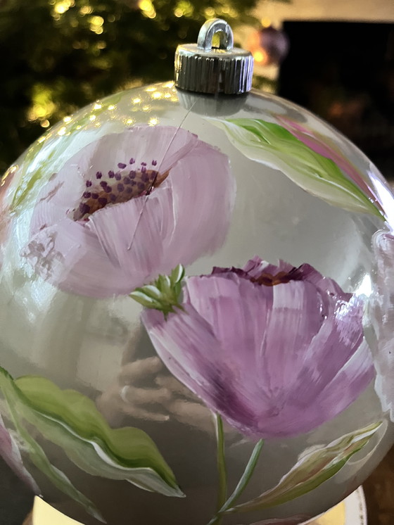 Image 1 of Hand-painted LARGE Christmas ball