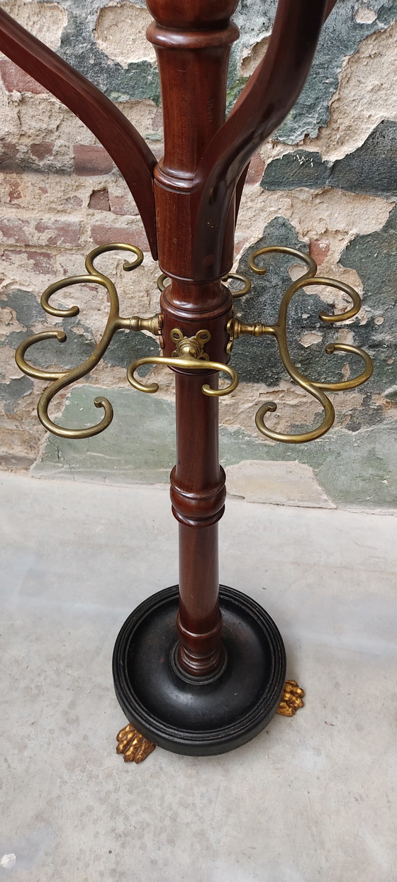 Porte-manteau/penderie victorien anglais ancien en acajou (vers 1850) – Portemanteaux, Wood, Brass (photo 15 of 15)